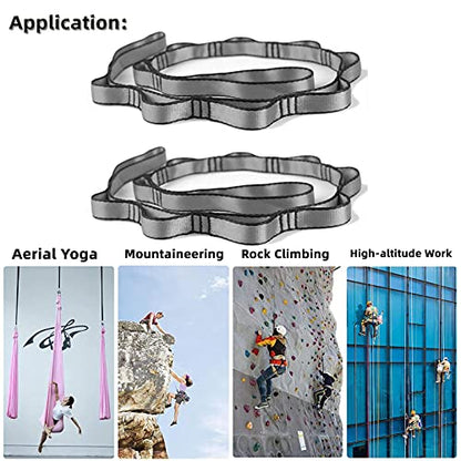 PRIOR FITNESS 2pcs Nylon Daisy Chain Straps for Aerial Yoga Hammock Swing Adjustable Aerial Silk Extender Strap Rope Anti-Gravity Yoga Extend Belts