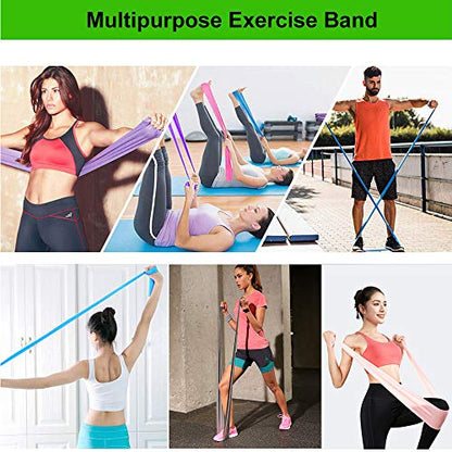 Resistance Bands, Elastic Exercise Bands for Home Workout, Physical Therapy, Recovery, Yoga, Pilates, Strength Training, Lightweight Fitness Band for Seniors, Adults, Pregnant Women