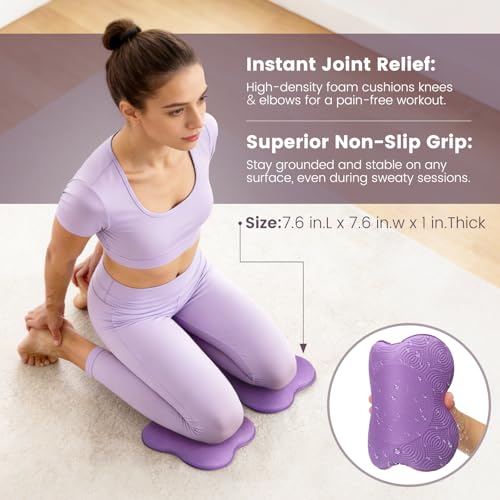 Foldable Yoga Mat and Blocks Set for Women with 2 Pack Yoga Blocks and Strap,Thin Non Slip Pilates Mat with Bag, Home Workout Equipment Essentials Starter Kit for Beginners Full Body Toning - color: Purple