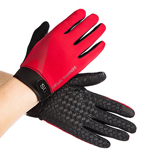 YHT Workout Gloves, Full Palm Protection & Extra Grip, Gym Fishing Fencing Gloves for Weight Lifting, Training, Fitness, Exercise (Men & Women) - color: Red, size: X-Large