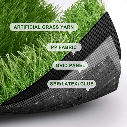 Yescom 1.38" H(3'x50'x4Pcs) Sports Workout Outdoor Gym Flooring Turf for - size: 1.38"H-3'x50'x4pcs(600Sq.Ft)
