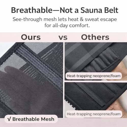 Ultra Breathable & Thin Back Brace for Lower Back Pain – Lightweight, Adjustable Back Brace Belt for Women and Men | Comfortable Lumbar Compression Brace for Sciatica, Scoliosis, Wear Under Clothing