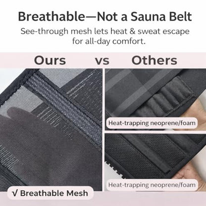 Ultra Breathable & Thin Back Brace for Lower Back Pain – Lightweight, Adjustable Back Brace Belt for Women and Men | Comfortable Lumbar Compression Brace for Sciatica, Scoliosis, Wear Under Clothing