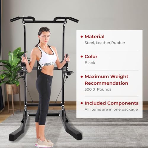 Tappio Power Tower Pull Up Bar for Home Gym, Multi Functional Pull Up Bar Stand Dip Bar Station, Adjustable Height Workout Dip Station Strength Training Fitness Equipment