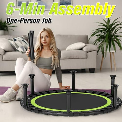 Foldable Mini Trampoline, 36"/40"/48" Rebounder Trampoline for Adults & Kids, 440lbs Capacity Indoor Fitness Workout Exercise Equipment