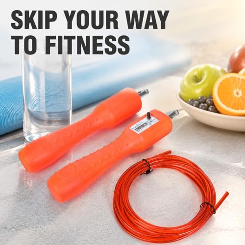 Count Rope Skipping, Red Steel Wire Bearing Jump Rope with Digital Counter, Lightweight Fitness Skipping Rope - Durable Indoor Outdoor Exercise Tool for Adults and Students