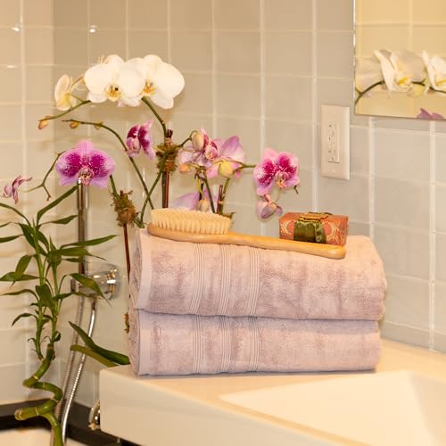 Mosobam Turkish Bath Towels, 2 Pack, 30 x 58 in, 700 GSM, Lavender Aura - color: Lavender Aura, size: Bath Towels, Set of 2