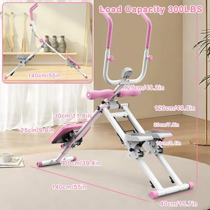 Stair Stepper and Ab Machine 2-in-1 Folding Vertical Climber Exercise Machine & Ab Workout Equipment Quickly Switch, Home Gym Equipment for Full Body Cardio Workout, 300LBS Capacity