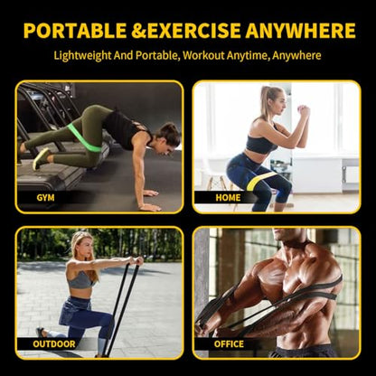Resistance Bands for Working Out, Pull Up Bands for Men Women, Thick Heavy Resistance Band Set with Door Anchor, Elastic Exercise Bands for Body Stretching, Physical Therapy, Home Workouts