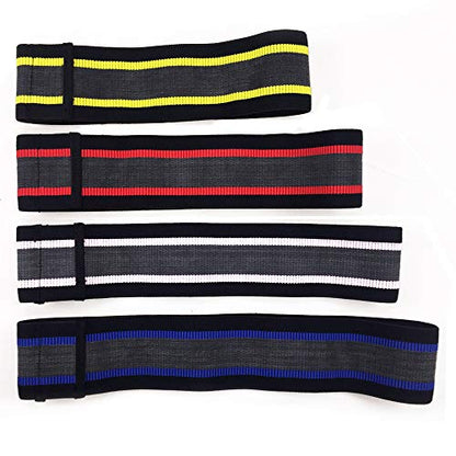 Kbands Hip Bands Resistance Kit | Non-Slip Fabric Glute-Bands | Fitness Training Physical Therapy | Infinity Series - 4 Resistance Levels + Free Carry Bag
