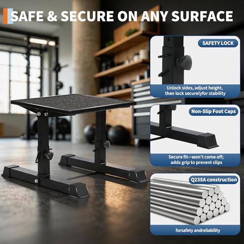 Garvee Plyometric Jump Box, 15/17/19/21 Inch Adjustable Plyo Box, Anti-Slip Fitness Exercise Step Up Box with Safety Lock for Home Gym Training, Conditioning Strength Training