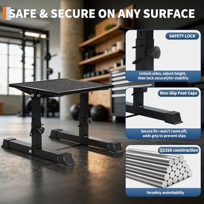Garvee Plyometric Jump Box, 15/17/19/21 Inch Adjustable Plyo Box, Anti-Slip Fitness Exercise Step Up Box with Safety Lock for Home Gym Training, Conditioning Strength Training
