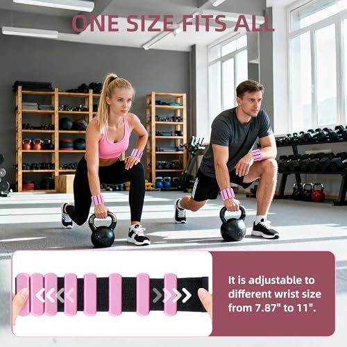 Wrist Ankle Weights for Women Men 2lbs /Pair - Adjustable Arm Leg Pilates Weights Weighted Bangles Wristbands for Gym, Yoga, Strength Training Fitness Workout
