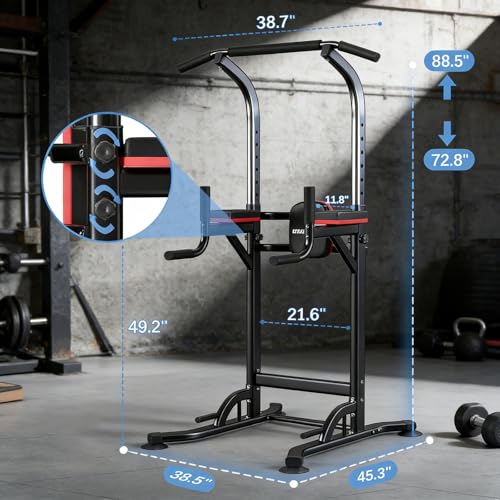 ZENOVA Pull Up Bar, Multi-Function Pull Up Dip Bar Station, Home Gym Workout Strength Training Equipment for Men Women Muscle Building