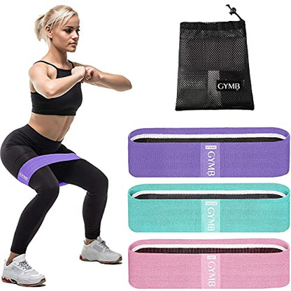 6-Piece Resistance Bands for Working Out - Exercise Bands to Workout Glutes, Thighs & Legs - Non Slip Cloth Booty Bands for Gym & Home Fitness, Yoga, Strength & Pilates - 3 Levels