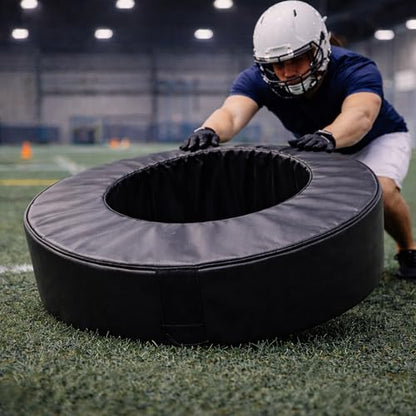 Football Training Tackle Wheel – Rolling Tackling Ring with Reinforced Handle – Durable Agility Equipment for Youth Skill Development & Field Drills