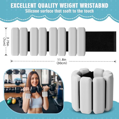 Wrist Weights, 2Pack Adjustable Wearable Wrist Ankle Weights for Women/Men, Silicone Wrist Bangles for Walking, Yoga, Pilates, and Gym, Arm & Leg Workout, 2lb - color: Gray
