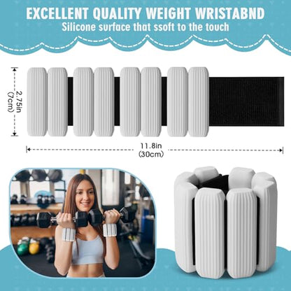 Wrist Weights, 2Pack Adjustable Wearable Wrist Ankle Weights for Women/Men, Silicone Wrist Bangles for Walking, Yoga, Pilates, and Gym, Arm & Leg Workout, 2lb - color: Gray
