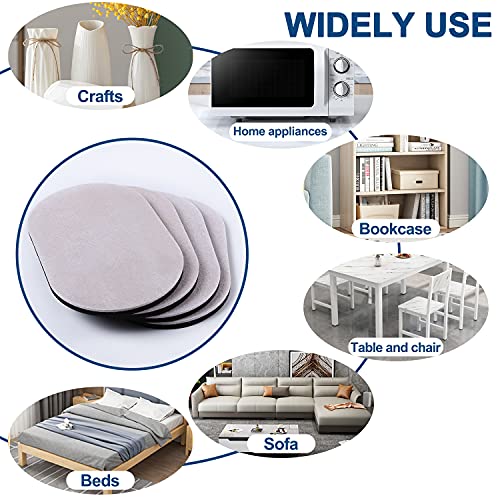 Ezprotekt Large Furniture Sliders for Carpet and Hardwood Floors, 8 Pack 9-1/2" x 5-3/4" Reusable Oval Heavy Duty Furniture Moving Pads, 4 Pcs Hard Floor Felt Sliders+4 Pcs Carpet Sliders (Beige)