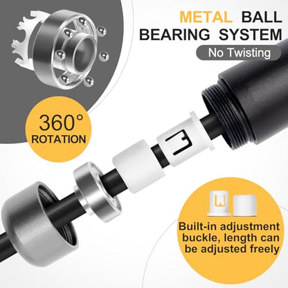 1LB Weighted Jump Ropes for fitness Women Men, Aluminum Handles for MMA, Boxing, CrossFit, Weight-loss Workouts, Tangle-Free Ball Bearing Rapid Speed Skipping Jump Rope with Adjustable 9mm Cotton & PVC Cord