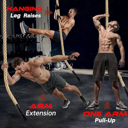 Climbing Rope Gym Workout - 10FT 15FT 20FT 25FT 30FT 35FT Heavy Duty Jute Thick Ropes for Adults Strength Training Outdoor Tree Swing Indoor Home Fitness Exercise - 1.5 Inch - size: 30FT
