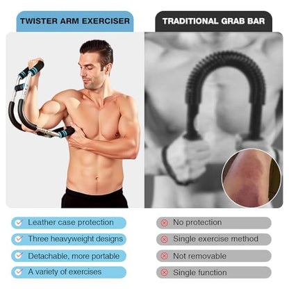 Adjustable U-Shaped Arm Strength Trainer – Portable 2-Level Resistance Band for Forearm, Biceps & Triceps – Ergonomic Grip, Home Gym Equipment (Black)