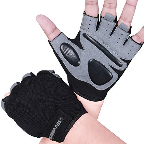 SAWANS Fitness Workout Gloves Gym Weight Lifting Gloves for Men Women Breathable Gymnasium Wrist Support Padded Deadlifts Exercise Training Pull Ups - color: Short Wrist, size: Small