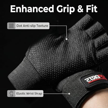 Motorcycle Gloves for Men Women, Breathable TPU Protection, for Motorcycle Cycling ATV Riding Tactical Training Fitness Workout Black(OSFA or L)