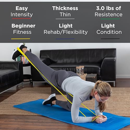 THERABAND Resistance Bands Set, Elastic Bands for Exercise & Physical Therapy, Strength Training for Upper & Lower Body Fitness - size: Intermediate Set – 3 Pack, style: Non-Latex