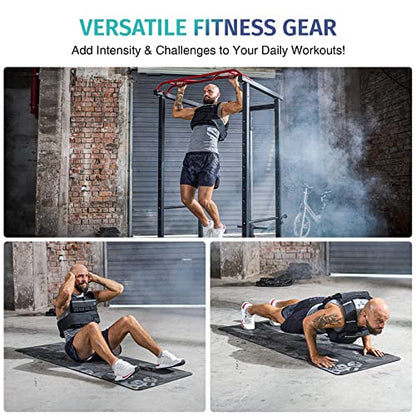 ZELUS Weighted Vest with Adjustable Weights for Home Workouts - color: 45lb Black