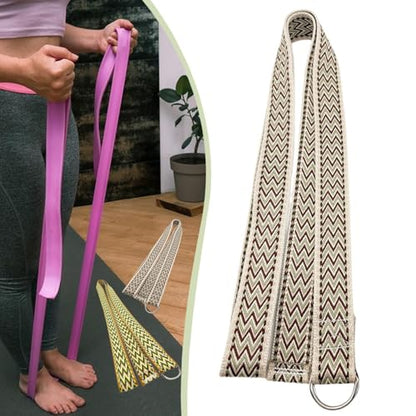 Strap with Buckle, Supportive Stretching Strap, Training Band for Workouts - color: Khaki
