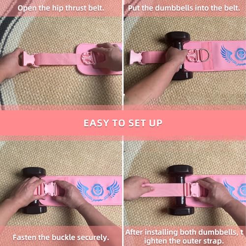 2-in-1 Hip Thrust Belt for Women & Men – Heavy Duty Glute Workout Equipment for Dumbbell, Kettlebell & Plate Exercises – Supports 300 lbs – Weighted Dip Belt for Home & Gym Workouts