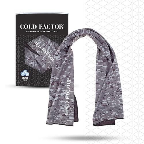 Instant Cooling Towel - Sports Cooling Towel with UPF 50+ and Reflective Protection - Moisture Wicking, Chemical-Free Evaporative Cooling for Hot Weather, Runners & Athlete (Camo, 1 Pack)