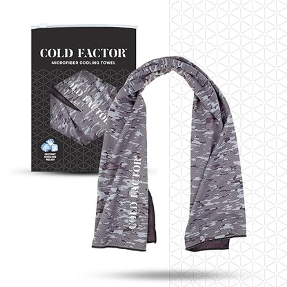 Instant Cooling Towel - Sports Cooling Towel with UPF 50+ and Reflective Protection - Moisture Wicking, Chemical-Free Evaporative Cooling for Hot Weather, Runners & Athlete (Camo, 1 Pack)