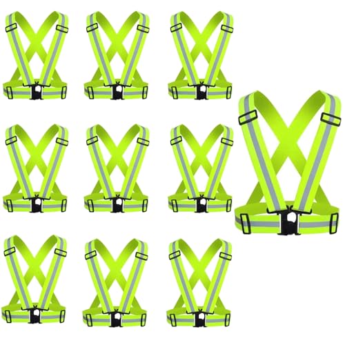 Reflective Safety Vest 2pcs - High Visibility Vest Adjustable Straps for Outdoor Jogging, Cycling, Walking and Riding