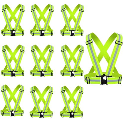 Reflective Safety Vest 2pcs - High Visibility Vest Adjustable Straps for Outdoor Jogging, Cycling, Walking and Riding