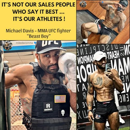 Weighted Vest Men 20lbs with weights : Curved Weight Vest Plates Pair Included - 20 Pounds workout vest with phone pocket. 20lb Weighted Vest for Men and Women with adjustable weights - Chaleco con peso para entrenar- Murph Vest, Wods, Training, Running,