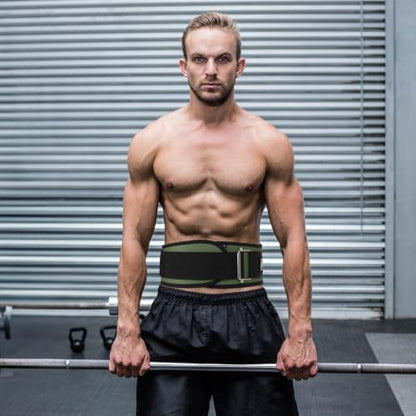 RitFit Weight Lifting Belt 6 Inch for Squats Deadlift Strength Training - color: Green, size: L(36"-44")