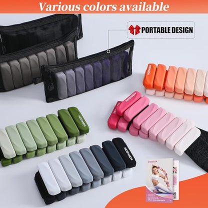Wrist & Ankle Weights for Women and Men, 2lbs/4lbs Pairs Adjustable Silicone Weighted Bangles for Arm & Leg Workouts, Perfect for Pilates, Barre, Yoga, Walking & Home Fitness