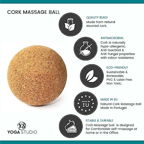 Yoga Studio Natural Cork Unbranded Massage Ball Set of 3-2cm, 4cm, 6cm