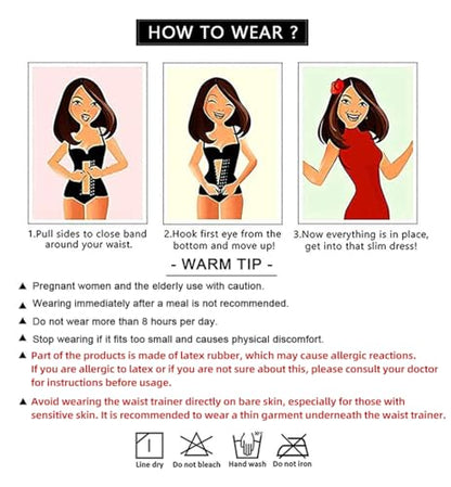 YIANNA Women's Underbust Latex Sport Girdle Waist Trainer Corsets Hourglass Body Shaper