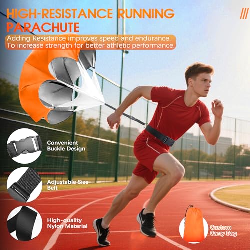 Agility Ladder Speed Training Equipment Set-20ft Agility Ladder,12 Soccer Cones,4 Hurdles,Jump Rope,Running Resistance,Soccer Football Training Equipment with Carrying Bag for Kids Adults - color: Orange