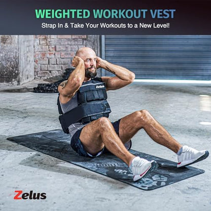 ZELUS Weighted Vest, 20lb/23lb/30lb/45lb/60lb Vest Adjustable Weights for Exercise, Weight Vest for Men, Workout Vest for Home Workouts Cardio Strength Training Weight Loss