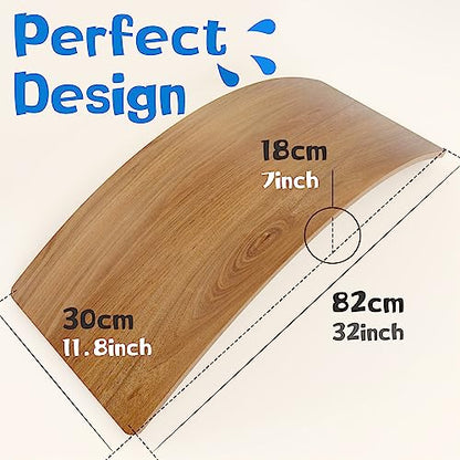 Gentle Monster Wobble Balance Board, Wooden Montessori Toy Rocker Board Natural Wood Kids Toddler Open Ended Learning Toy Yoga Curvy Board for Adult Office Classroom Christmas Gifts