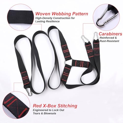 Heavy-Duty Sled Pulling Strap, Tire Dragging Pull Strap for Sled Training, Strength & Conditioning Workouts, Compatible with Harnesses & Belts