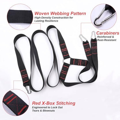 Heavy-Duty Sled Pulling Strap, Tire Dragging Pull Strap for Sled Training, Strength & Conditioning Workouts, Compatible with Harnesses & Belts