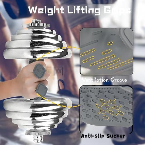 Upgraded Weight Lifting Grips for Women & Men - Extra Large & Thick Non-Slip Gym Grips, Ergonomic Workout Gloves for Pull-Ups, Dumbbell Exercises - color: Grey