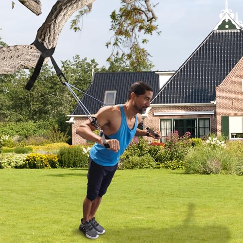 Resistance Bands Set with Separate Outdoor Anchor, KAKICLAY Exercise Bands for Indoor and Ourdoor Use, Versatile Resistance Bands for Men and Women