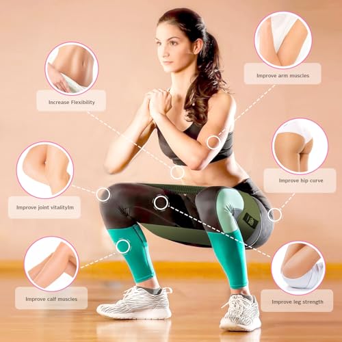 Resistance Bands Set, Exercise Bands with Non-Slip Design for HIPS & Glutes, 3 Levels Workout Bands for Women and Men, Booty Bands for Home Fitness, Yoga, Pilates