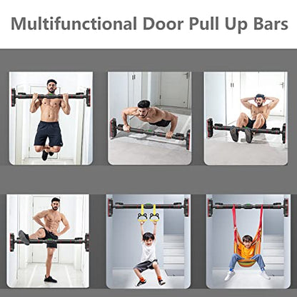 Multifunctional Door Pull Up Bars, Adjustable Chin Up Bar Doorway, Doorway Pull Up Bar No Screw, Non-Slip Door Bar Pull Up, Load-Bearing 300kg/ 660lb